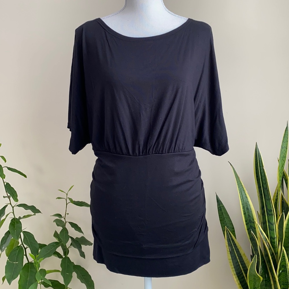 Dressbarn short sleeve black top Sz XL